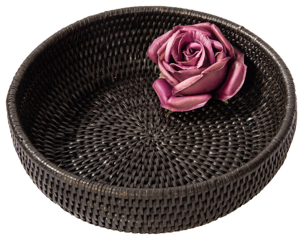 Artifacts Rattan Rattan Everything Bowl, Tudor Black