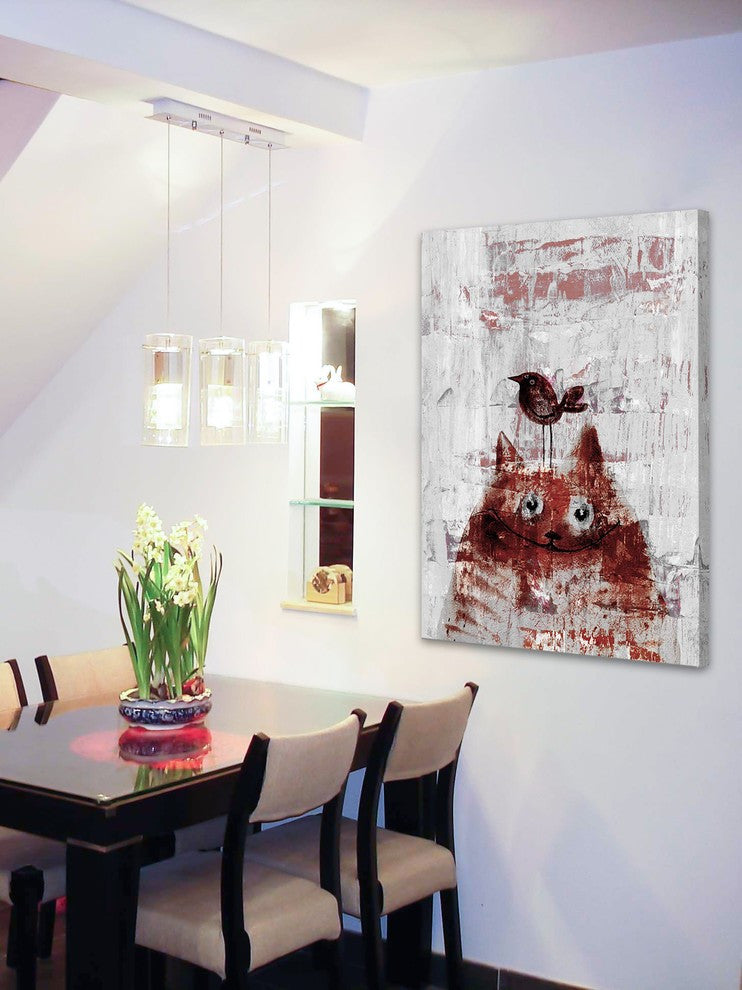 "Bird Head" Painting Print on Wrapped Canvas, 16"x24"