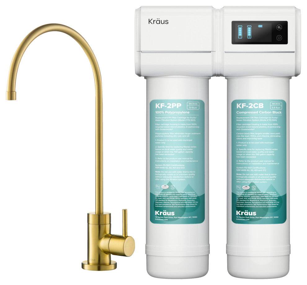 KRAUS Purita 2-Stage Filtration System w/ Drinking Water Filter Faucet BB