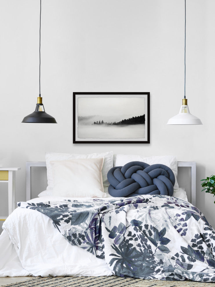 "Foggy Dark Mountains" Framed Painting Print, 36x24