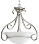 3-Light Foyer, Brushed Nickel Finish With Etched Bowl