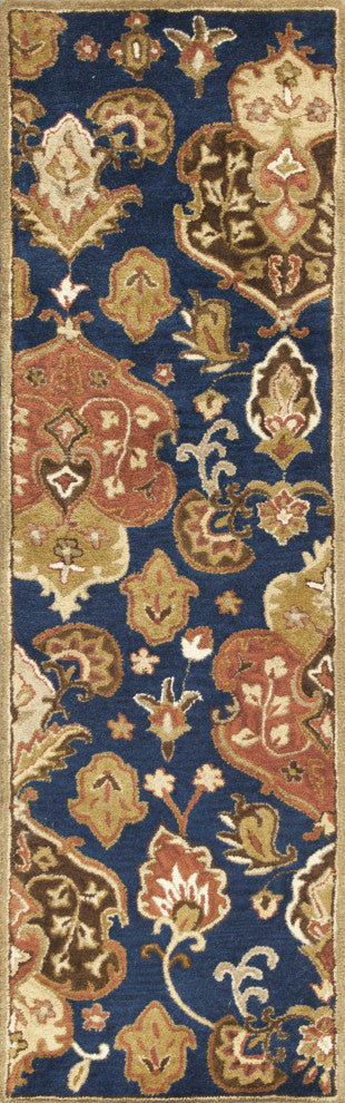 8'X11' Grey Machine Woven Distressed Floral Traditional Indoor Area Rug