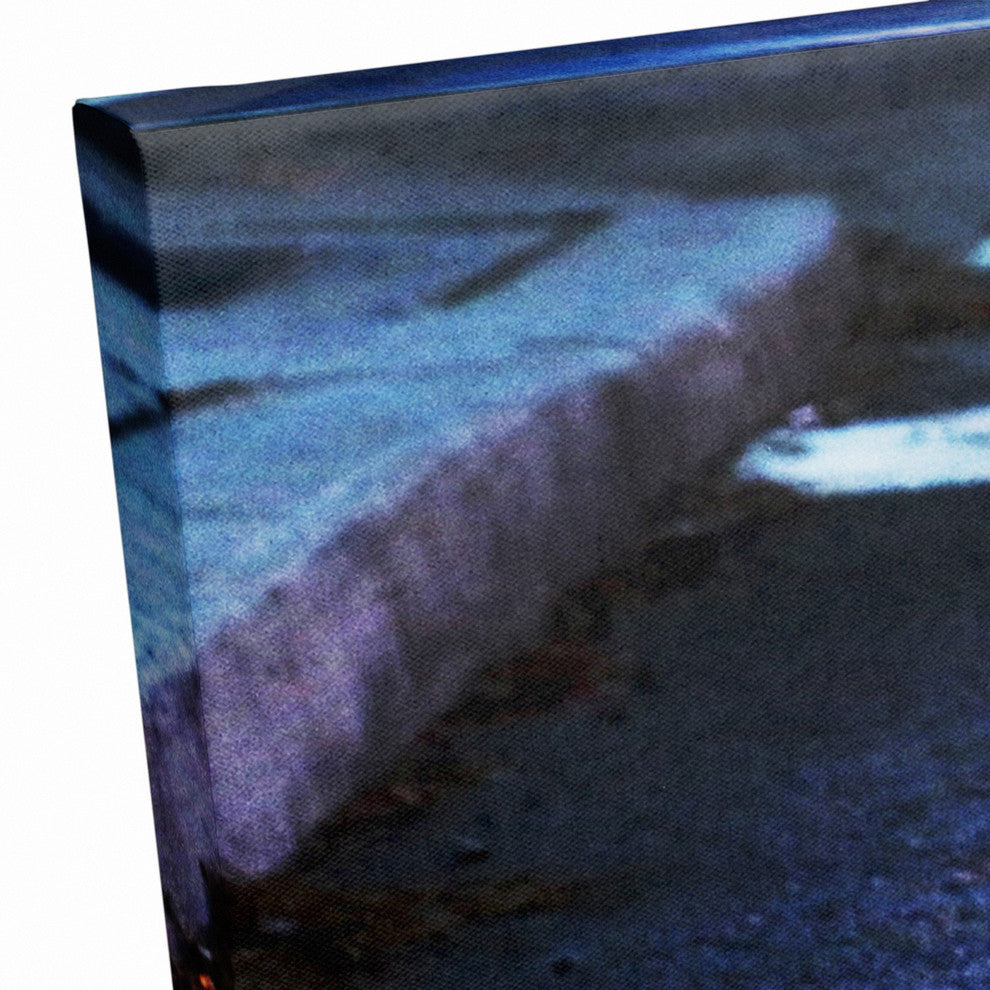 Bike Sign in the Rain 20x30 Print on Canvas