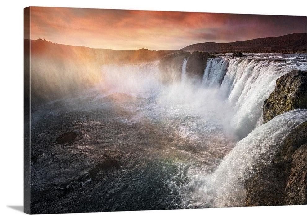 "The Waterfall of the Gods, Iceland" Wrapped Canvas Art Print, 36"x24"x1.5"