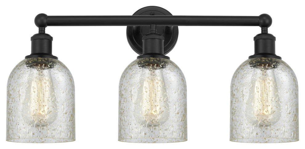 Innovations 616-3W-BK-G259 Caledonia 3 Light Bath Vanity Light, Matte Black