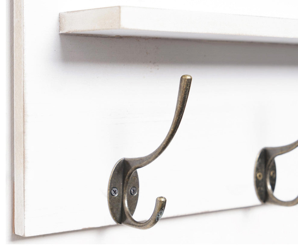 Addie Joy Wood Bike Decorative Mail Organizer and Storage Shelf - White