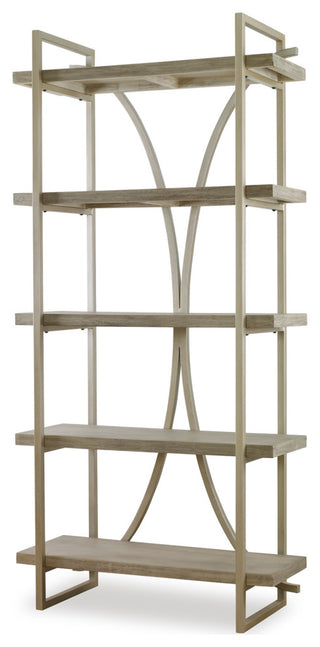 Uttermost 22902 Sway 42"W Metal and Wood Etagere Bookshelf - Beige
