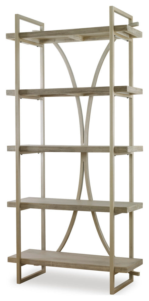 Uttermost 22902 Sway 42"W Metal and Wood Etagere Bookshelf - Beige