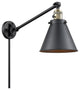 Appalachian Swing Arm With Switch, Black Antique Brass, Matte Black