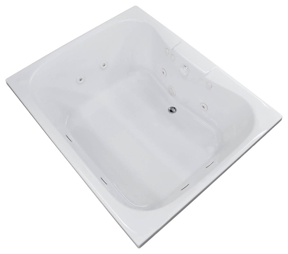 Veronesse 48 x 60 Rect. Whirlpool Drop-In Bathtub - Center Drain - Left Pump