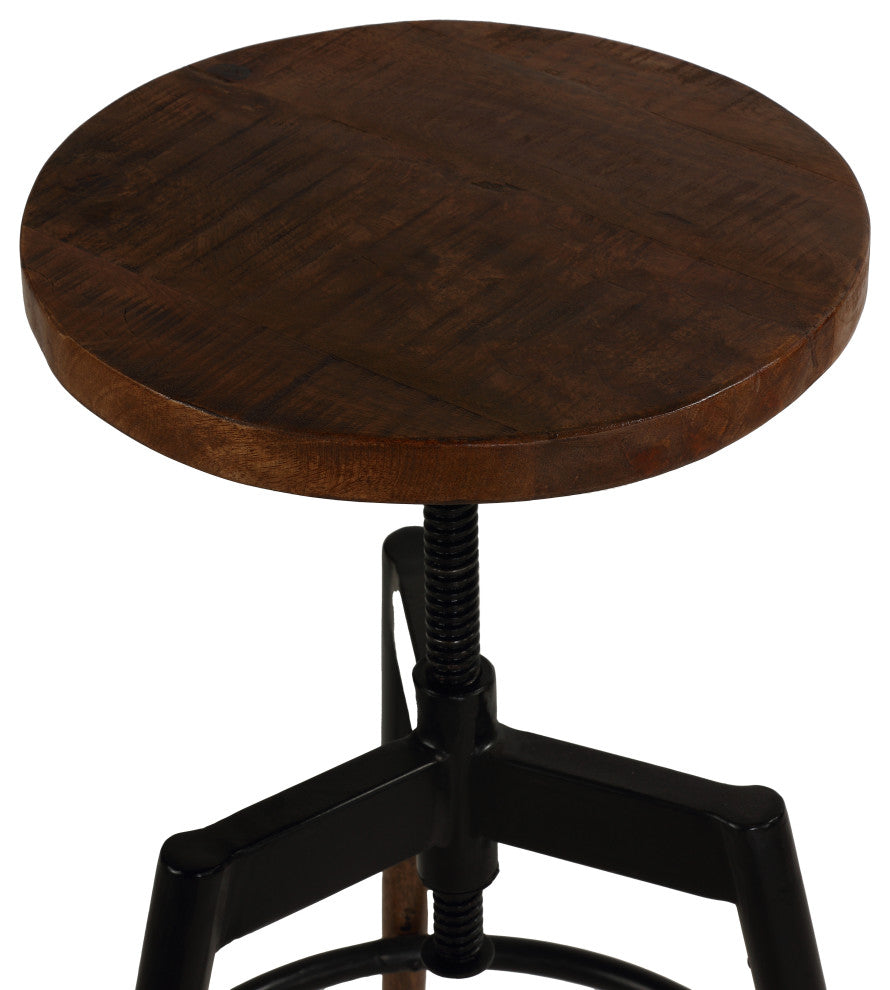 Bare Decor Cardinal Wood Adjustable Swivel Bar Stool, 25-30"