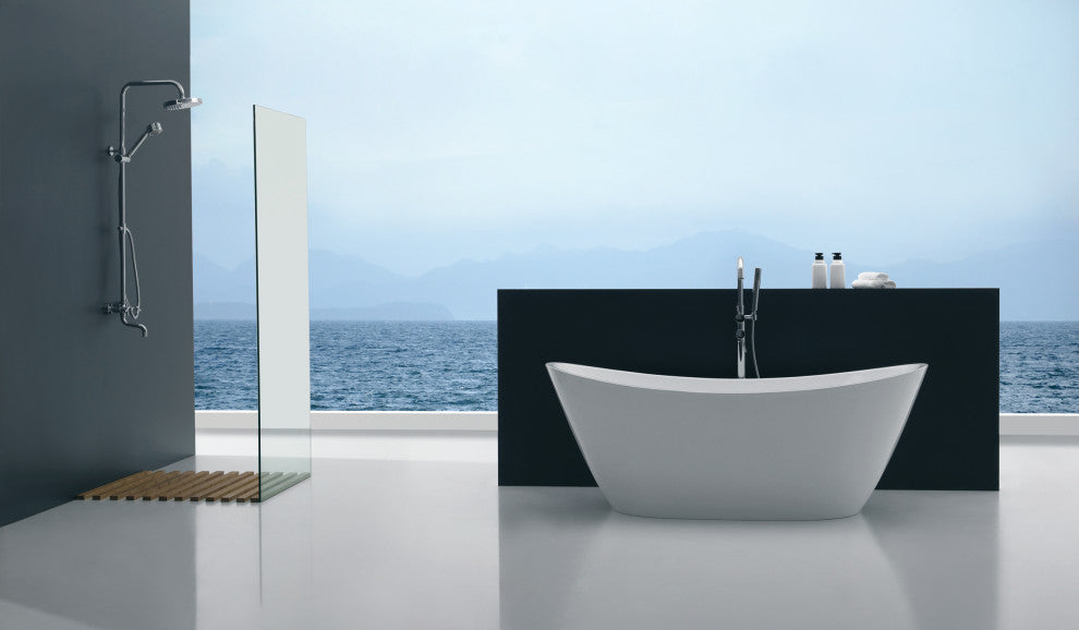 67" Luxury Freestanding Bathtub Acrylic Soaking SPA Tub by Empava