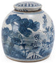 Blue & White Vintage Ming Jar Pine Motif, Large