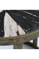 Brass Framed Round Wooden Coffee Table | Andrew Martin Carlos