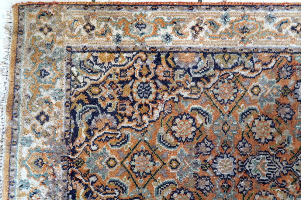 Handmade Vintage Indo-Tabriz runner 1.9'x5.8', 60cmx177cm 1970s