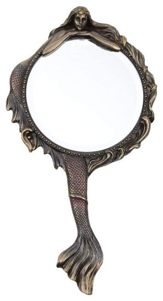 Mermaid Hand Mirror With Bronze Finish