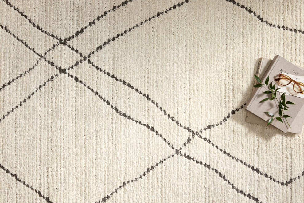 Loloi II Fabian Ivory/Charcoal 18"x18" Sample Rug