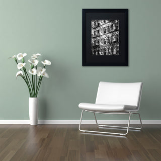 Philippe Hugonnard 'New York Facade', Black Frame, Black Mat, 14x11