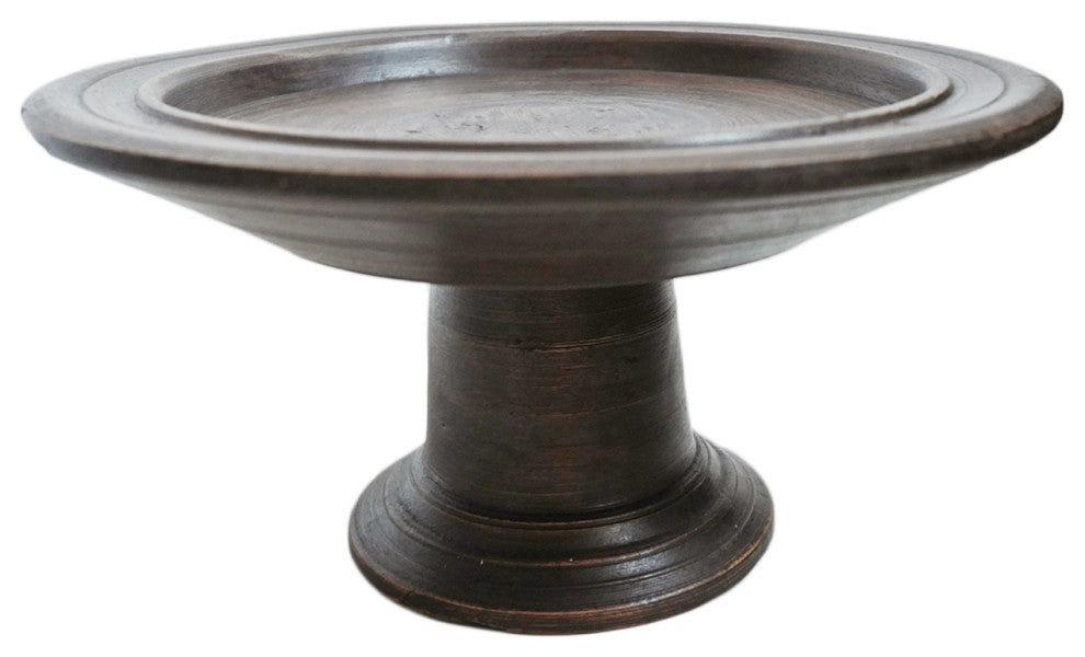Consigned Vintage Java Pedestal Tray, X-Small