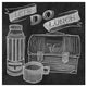 "Let's Do Lunch Chalk" Digital Paper Print by Mary Urban, 26"x26"