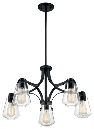 Skybridge Five Light Chandelier, Matte Black