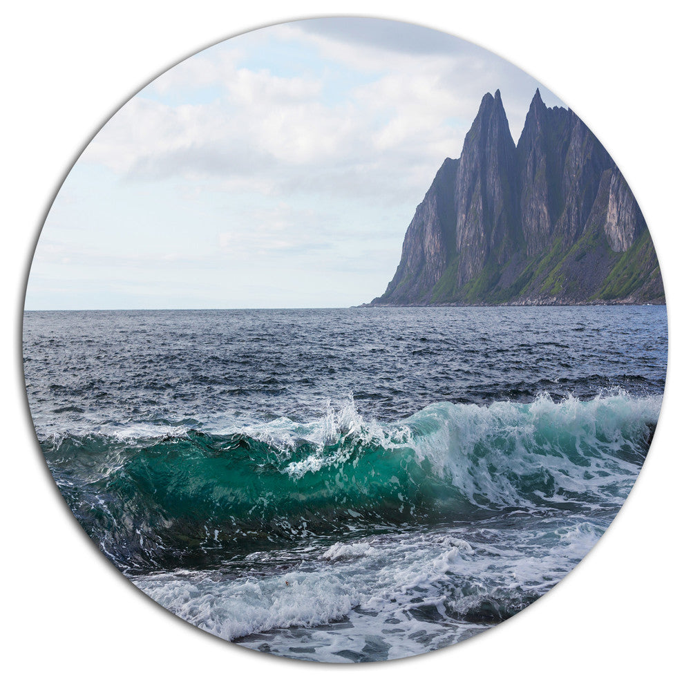 Beautiful Lofoten Island Norway, Seashore Round Wall Art, 11"