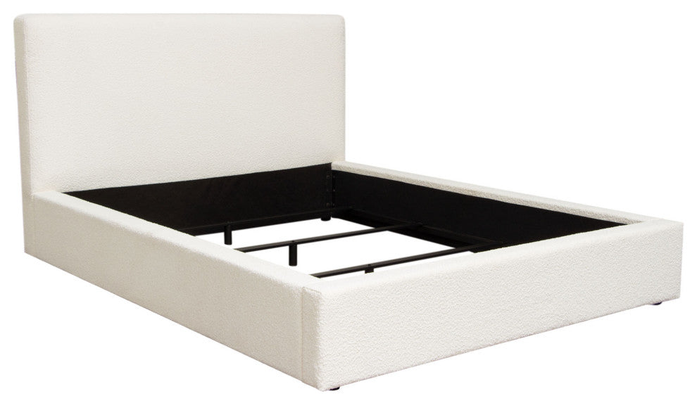 Cloud 43" Low Profile Eastern King Bed in Ivory Boucle Fabric by Diamond Sofa