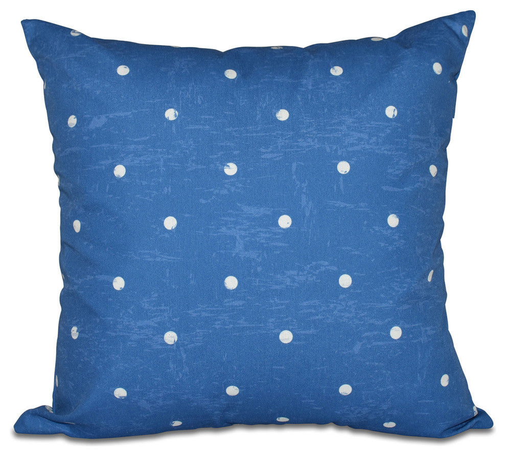 Dorothy Dot, Geometric Print Outdoor Pillow, Blue, 20"x20"