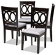 Quinn Gray Fabric Espresso Brown Finish Dining Chairs, Set of 4