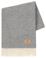 Pinstripe Cashmere Throws, Slate