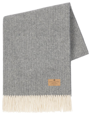Pinstripe Cashmere Throws, Slate