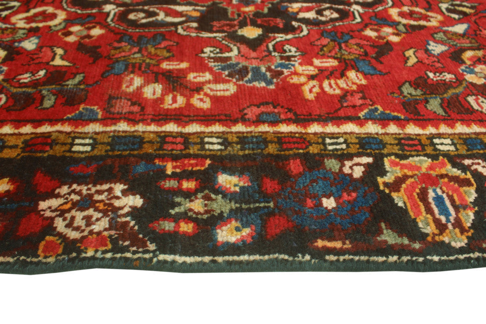 Fine Vintage Distressed Anabelle Red/Charcoal Runner, 4'5x9'4