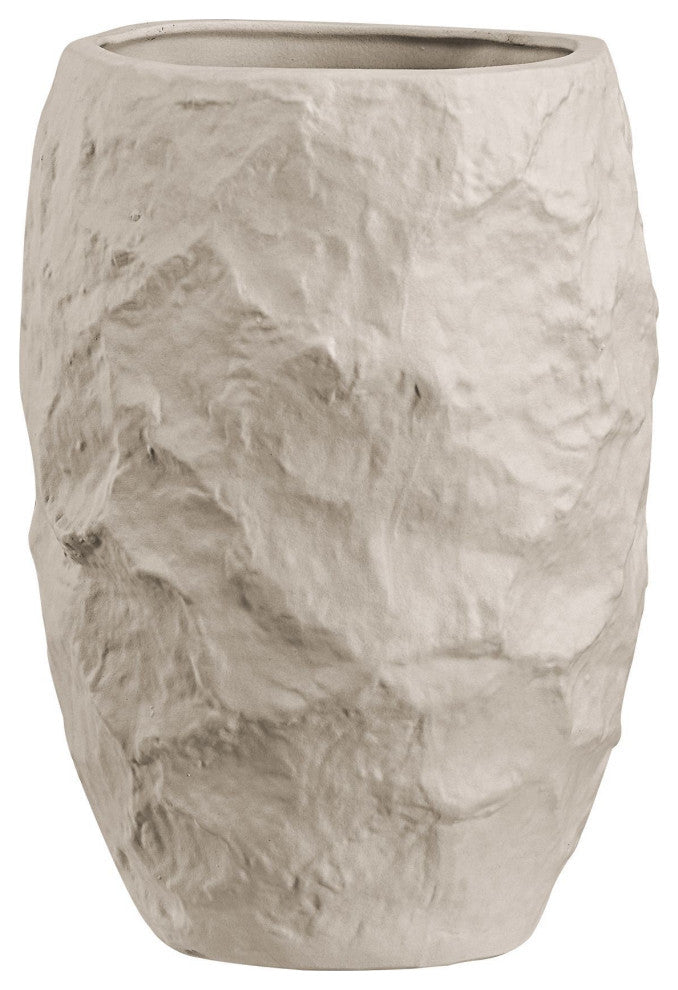 Zyan Ceramic Vase, Matte Sandshell