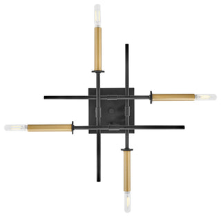 Lark 83073 Hux 4 Light 20"W Semi-Flush Ceiling Fixture - Black