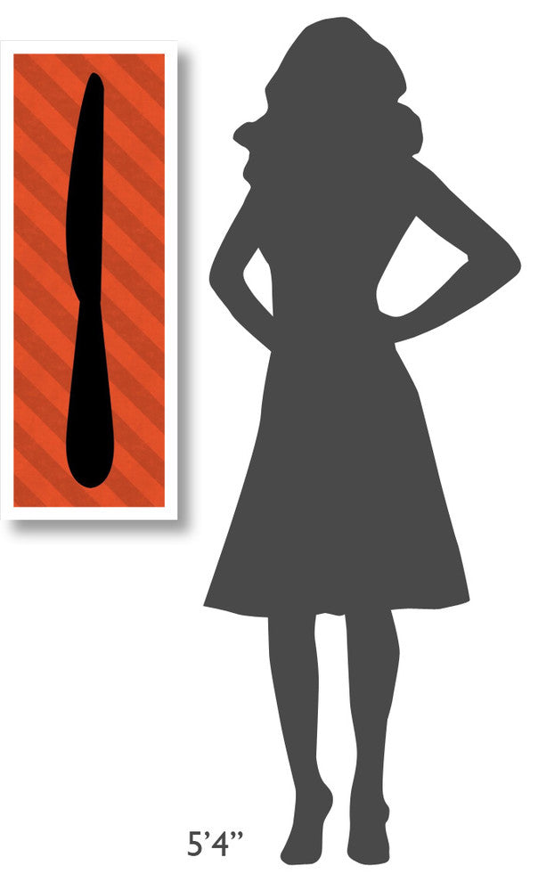 "Mealtime: Red Stripes - Knife" Digital Paper Print by BG.Studio, 14"x38"