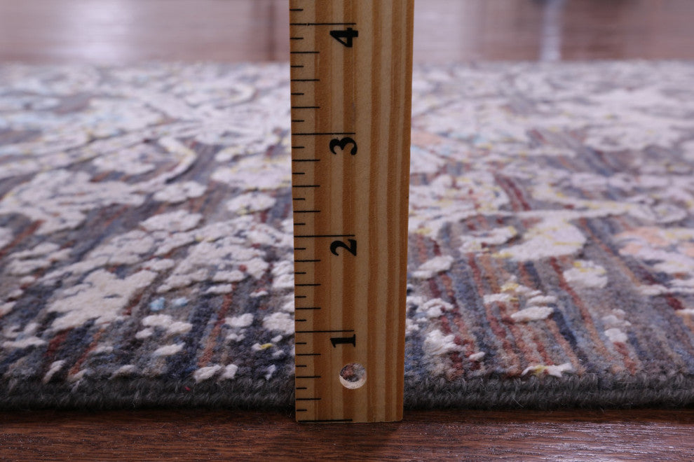 2' 5" X 14' 0" Runner Handmade Modern Wool and Silk Rug Q11829