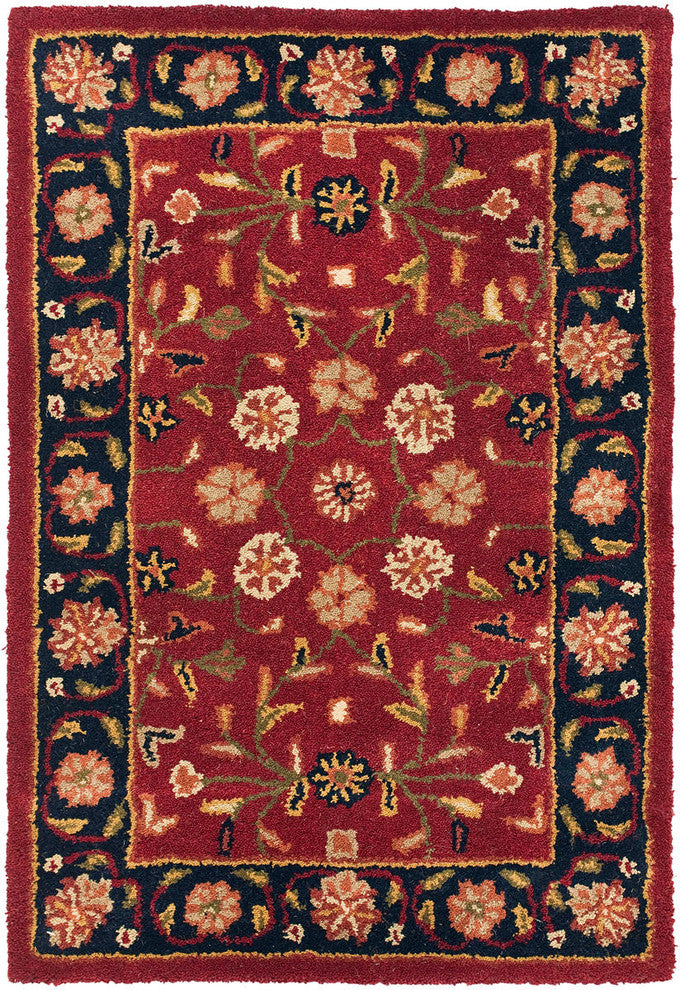 Safavieh Heritage Hg966A Red, Navy Area Rug, 2'3" X 8'0"