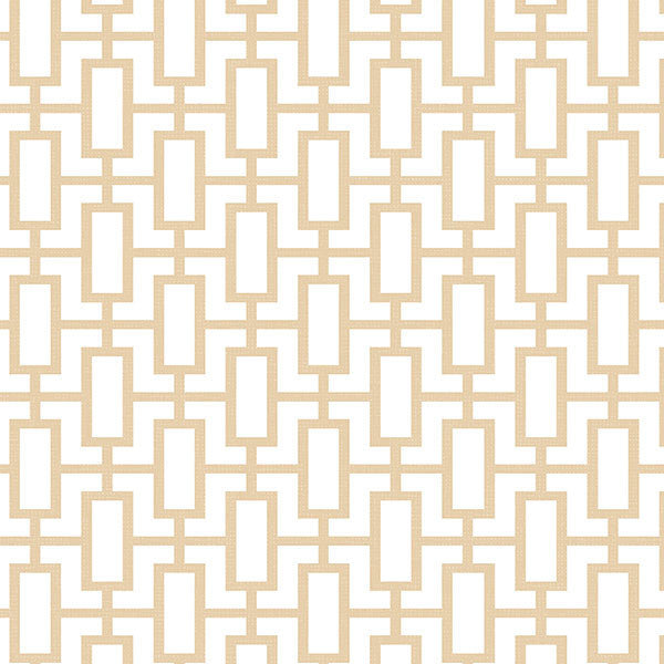Modern Geometric Wallpaper, Beige and White, Set of 5 Bolts