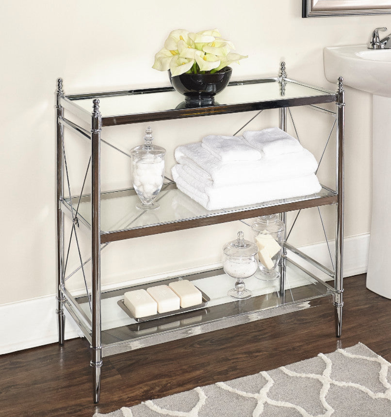 Pinnacle Chrome and Glass Floor Console