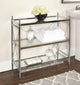 Pinnacle Chrome and Glass Floor Console