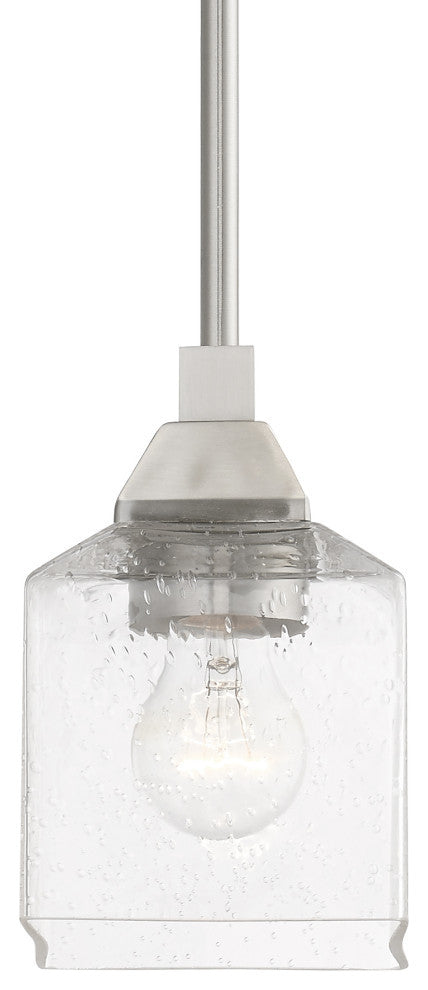Aragon 1 Light Brushed Nickel Mini Pendant