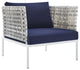 Harmony Sunbrella Basket Weave Outdoor Patio Aluminum Armchair