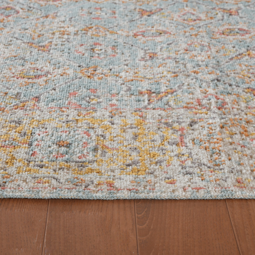 Ethnicia Watton Vintage Teal Area Rug, 2'7"x7'6"