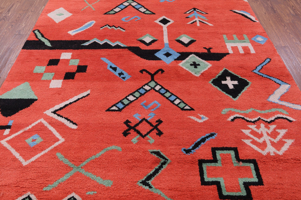Moroccan Handmade Wool Rug 8' 2" X 10' 2" - Q13112