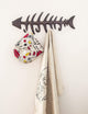 Decorative Fish Bones Wall Mount Towel Rack