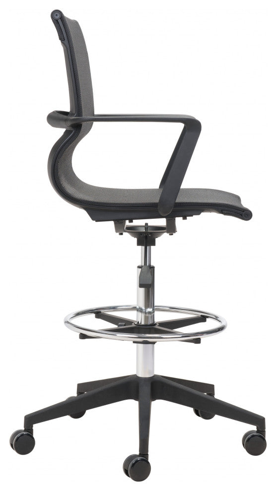 Mod All Black Mesh Drafting Chair