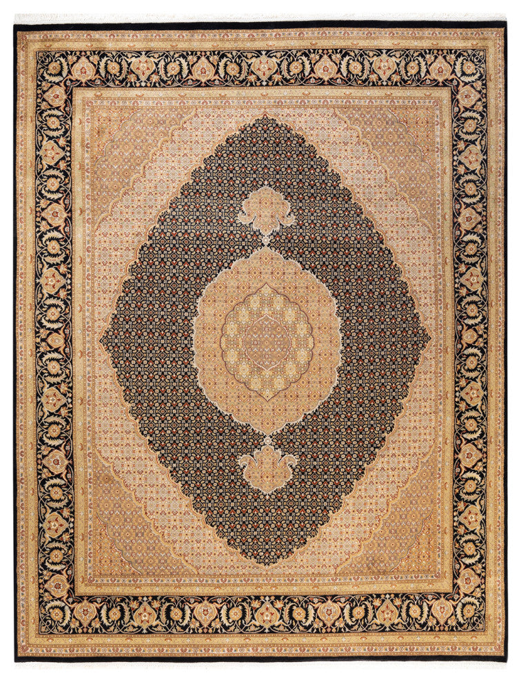 Trichur, One-of-a-Kind Hand-Knotted Area Rug Black, 8'1"x10'5"