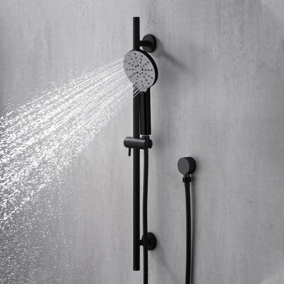 Luxier SB01-30 30" Adjustable Slide Bar for Handheld Showerheads, Matte Black