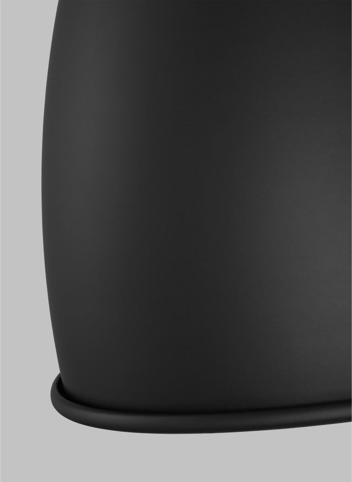Wellfleet Medium Dome Pendant, Midnight Black and Burnished Brass