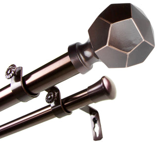 Theobald 1" Double Curtain Rod, Bronze, 28-48"